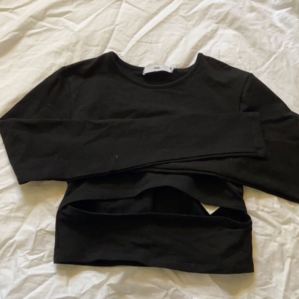 Black long sleeve with front slit